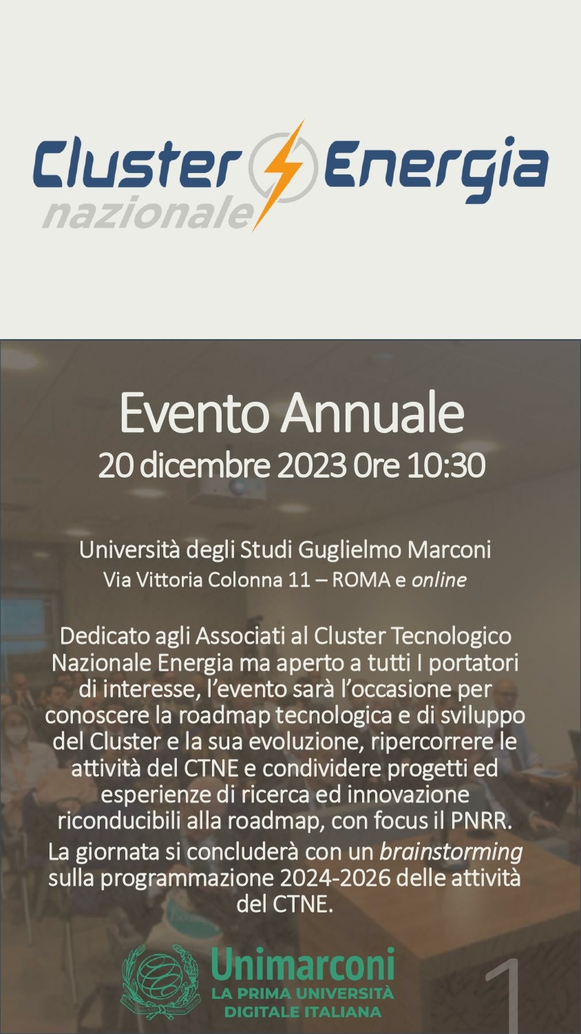 Evento annuale Cluster Energia